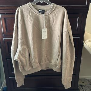 POPflex brunch sweatshirt in taupe NEW